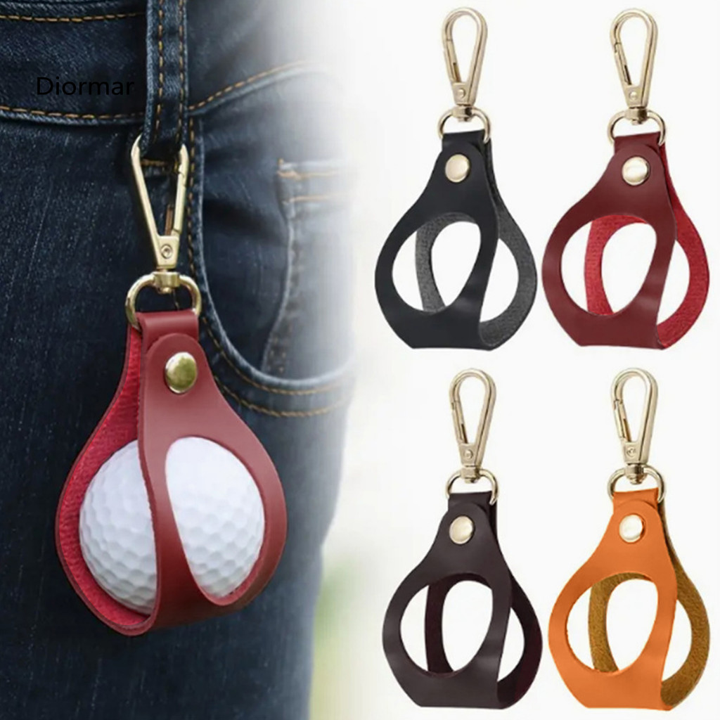 Faux Leather Golf Holder Ball Pouch Portable with 