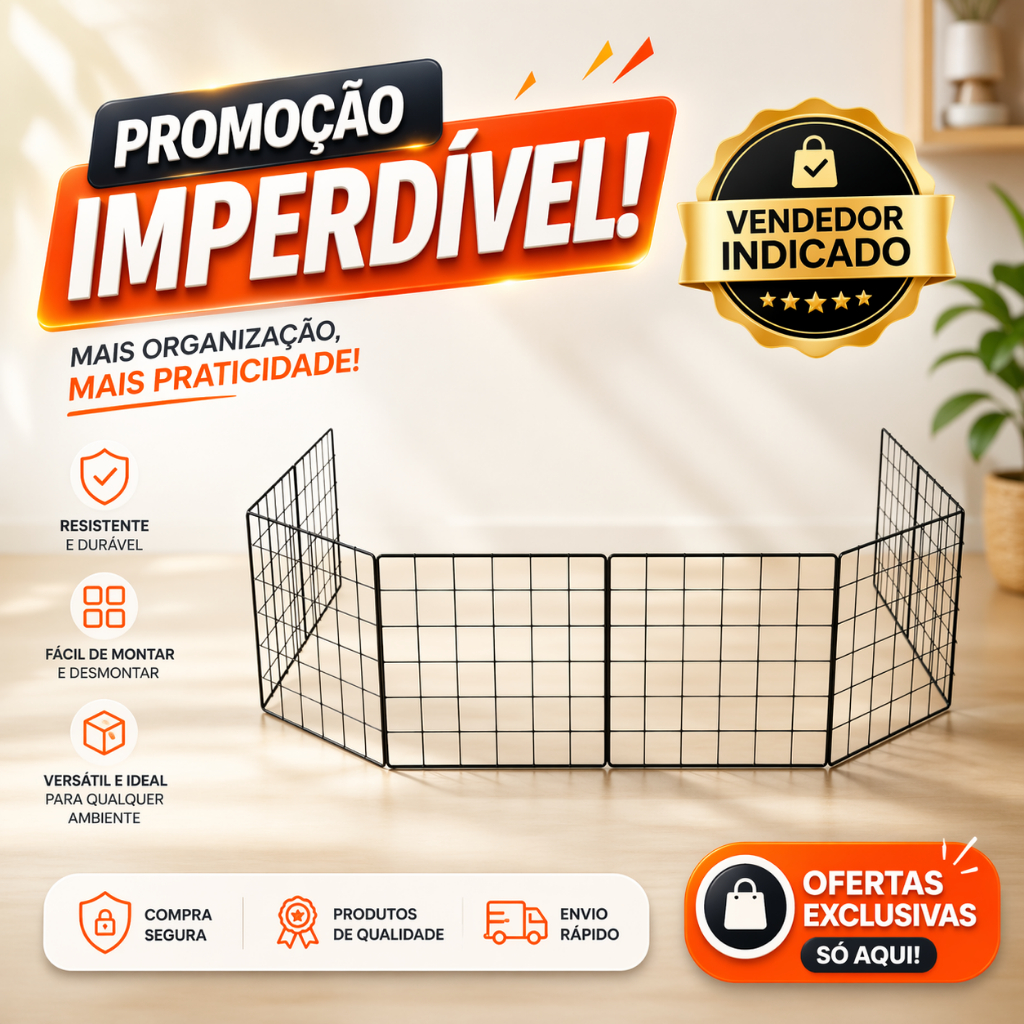 Cercado Pet Dobrável Segurança Cão Módulo Tela
