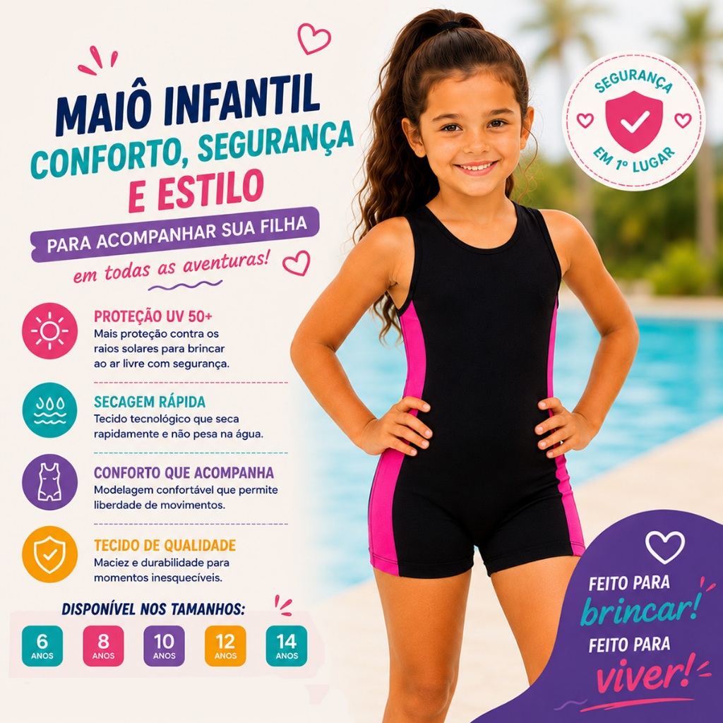 Maio Natação Infantil Juvenil Feminino Hidrogin�