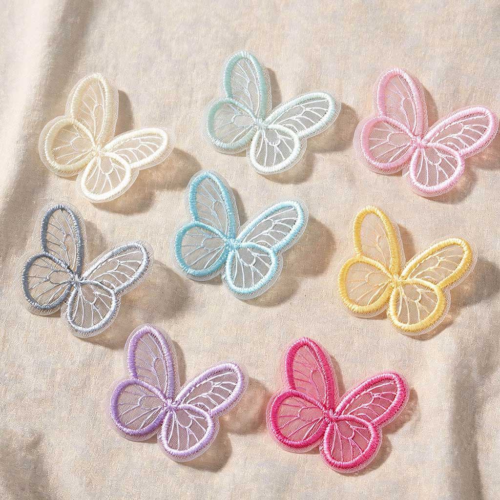 (60 Peças/Pacote) 4.3 * 4cm Bordado Borboleta Fio