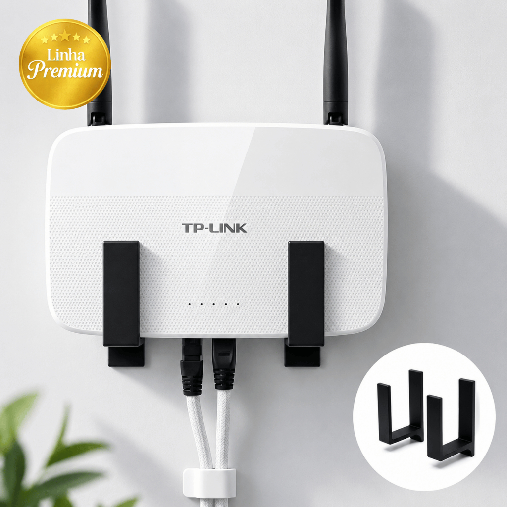 Suporte Roteador WiFi Parede 3M Sem Furo Organizad