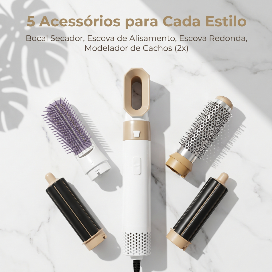 secador de cabelo escova de ar quente 5 em 1 model