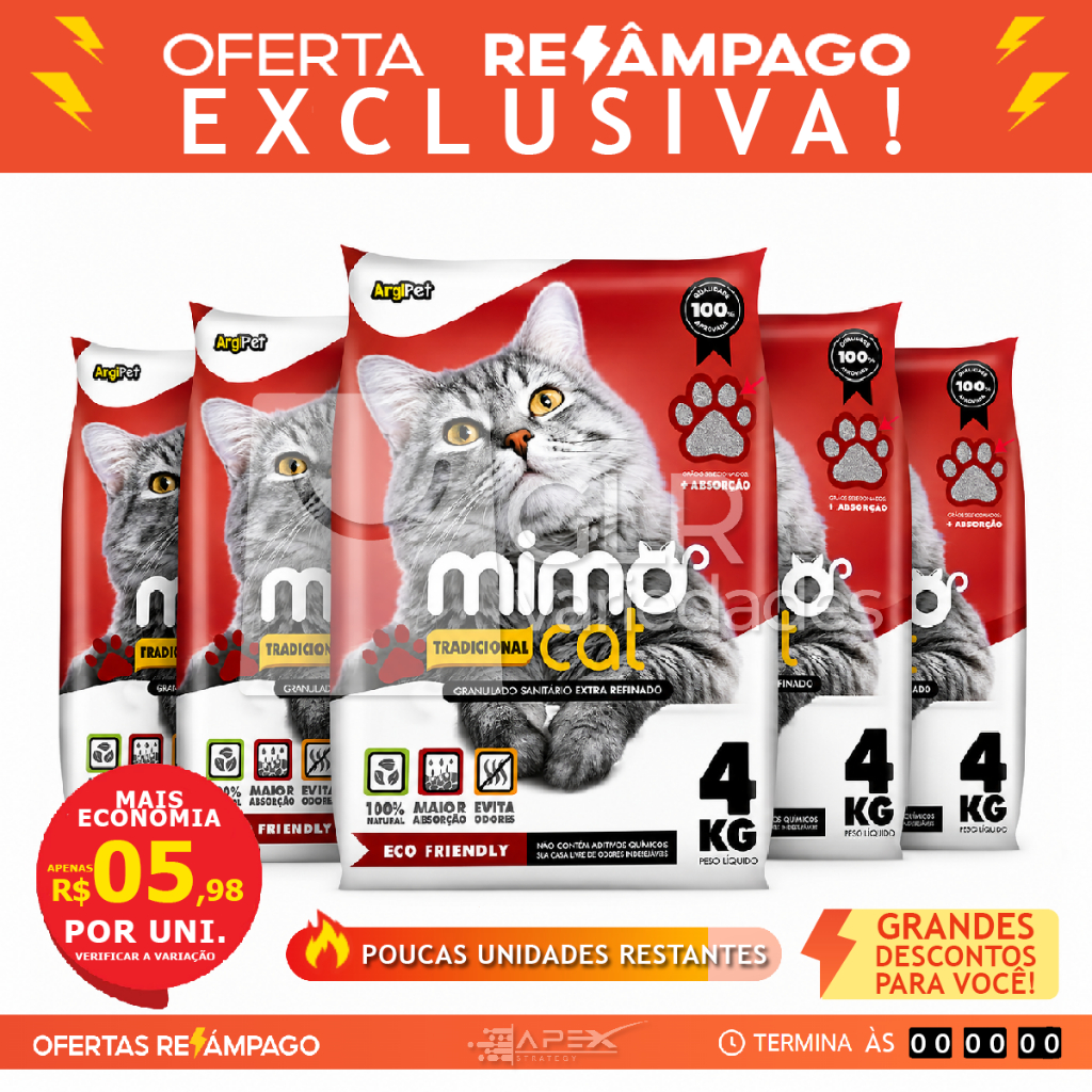 20 a 4kg areia sanitaria higienica mimocat super p