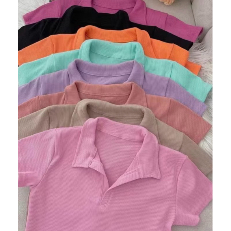 BLUSA GOLA POLO MODA FEMININA BÁSICO CAMISA BLUSI