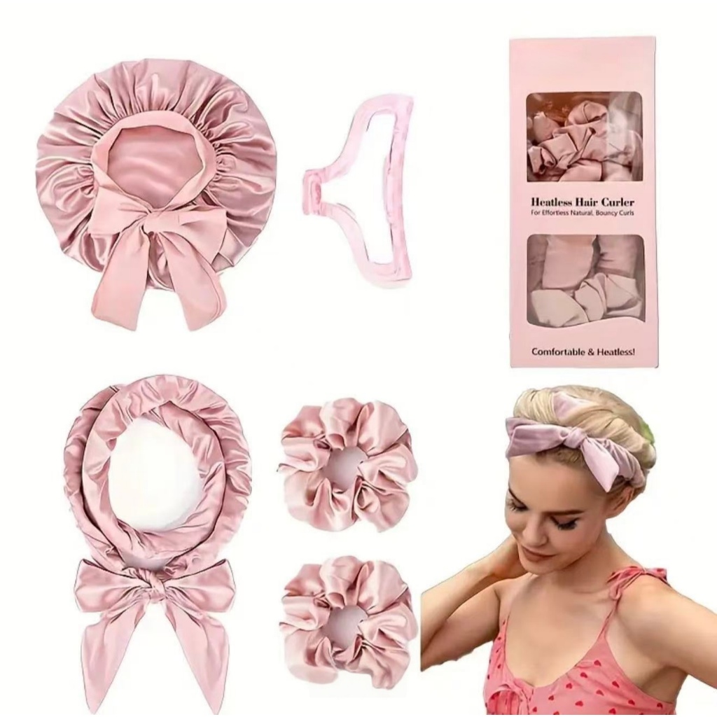 kit Modelador de Cachos Cetim Sem Calor+ touca de 