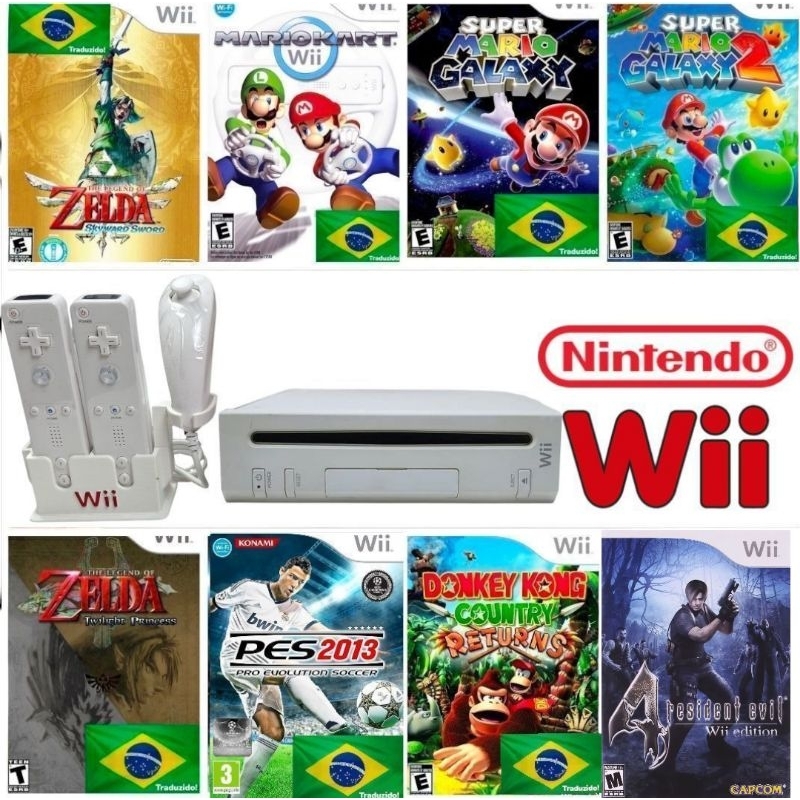 Nintendo Wii Lotado de Jogos Nintendo Wii Console 