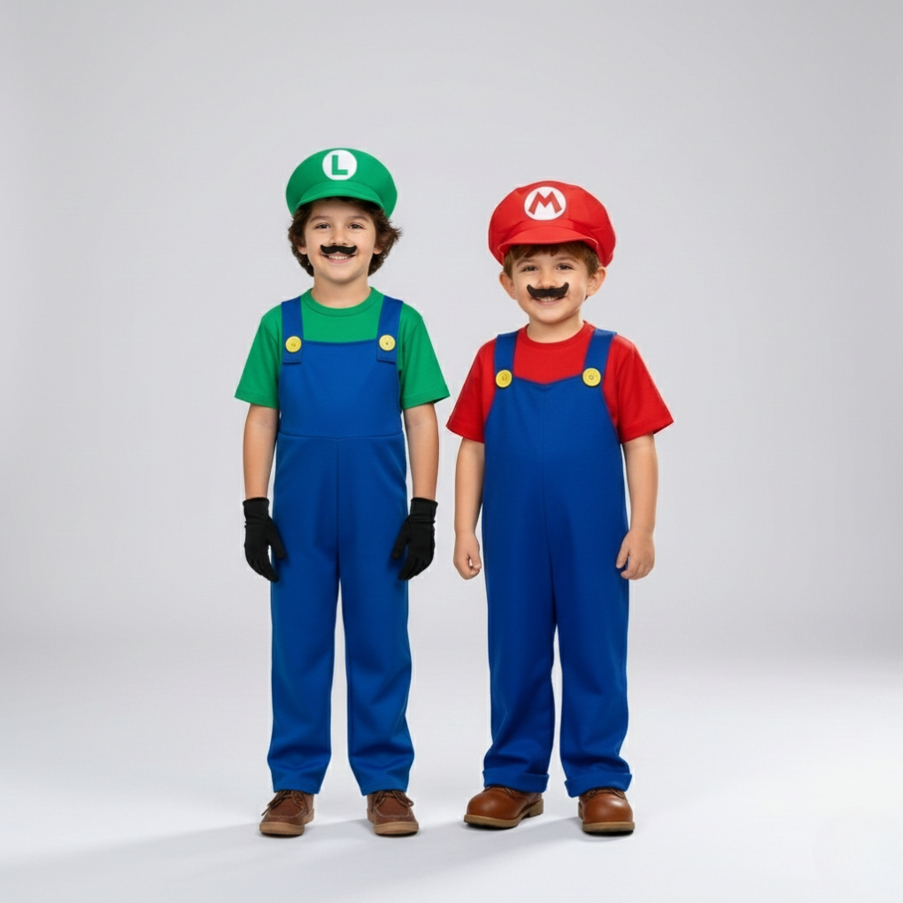 FANTASIA COMPLETA MARIO OU LUIGI + CHAPÉU + BIGOD