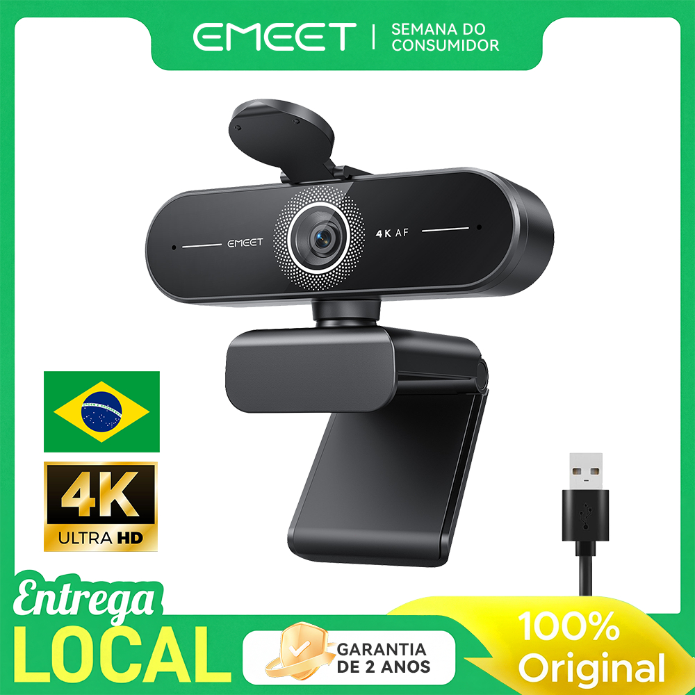 Webcam EMEET C60E 4K UHD 8MP Streaming Foco Autom�