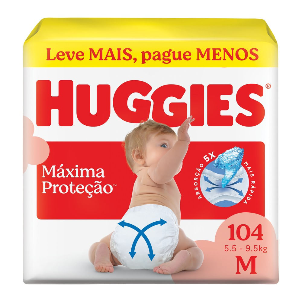 Fralda Descartável Huggies Máxima Proteção M 1