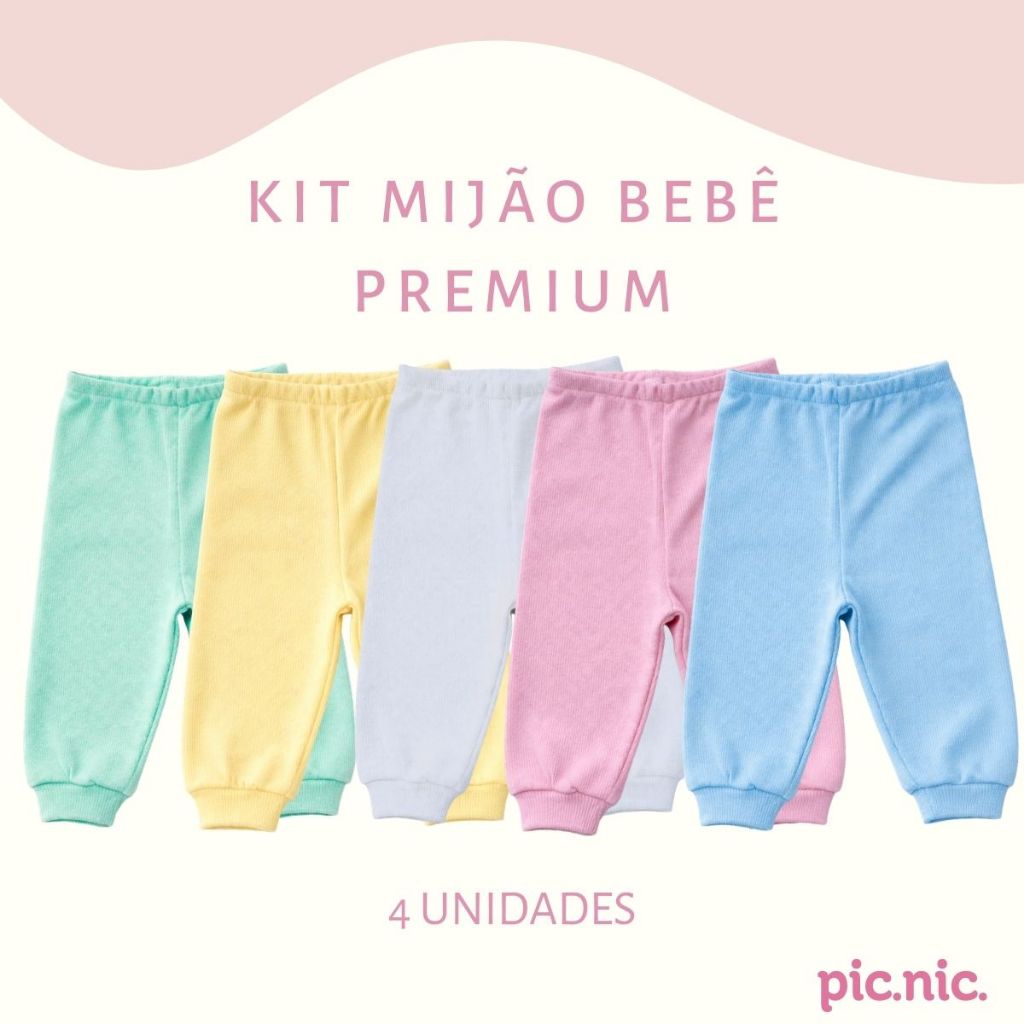 Kit 4 Calça Mijão Pagão Bebê Malha 100% Algod�