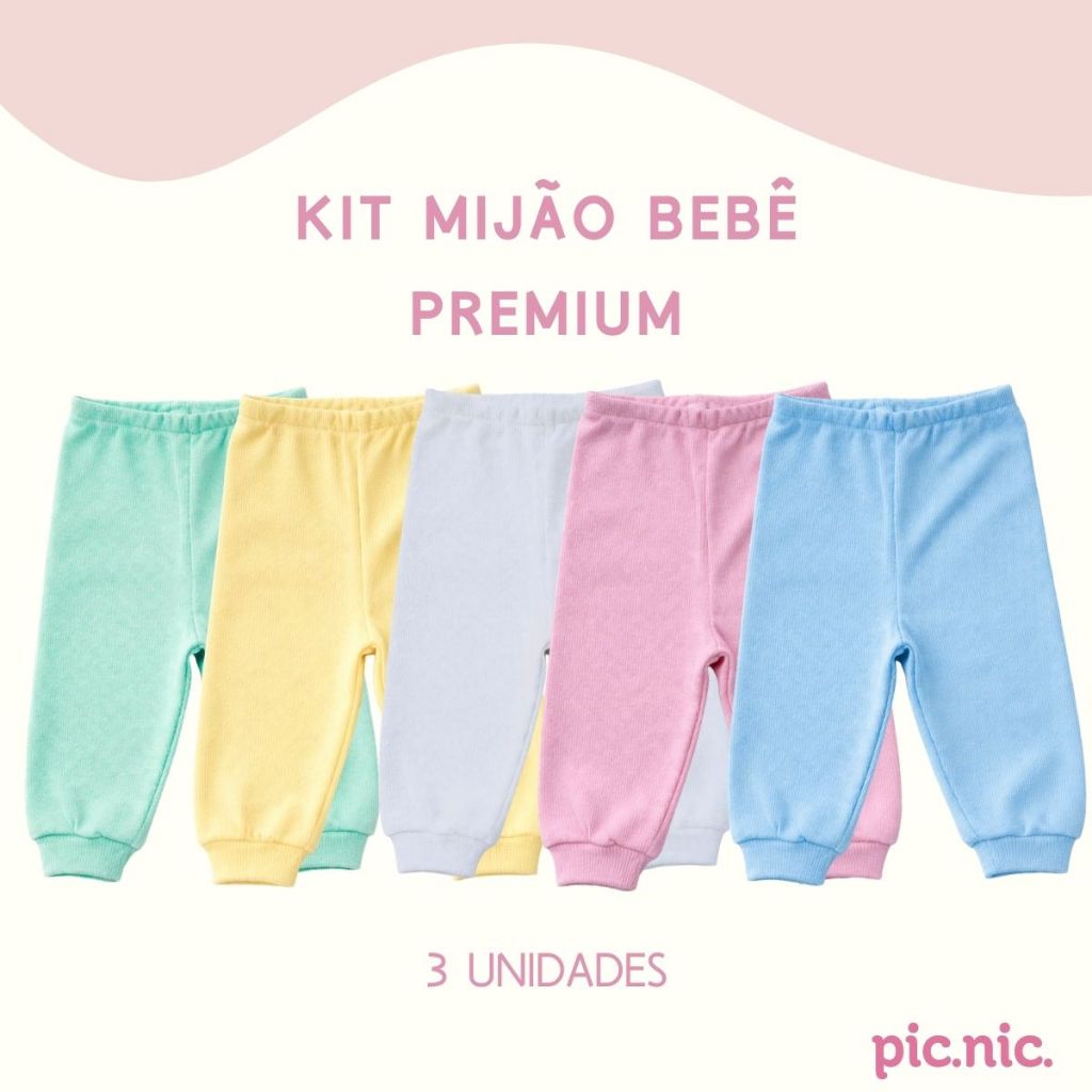 Kit 3 Calça Mijão Pagão Bebê Malha 100% Algod�