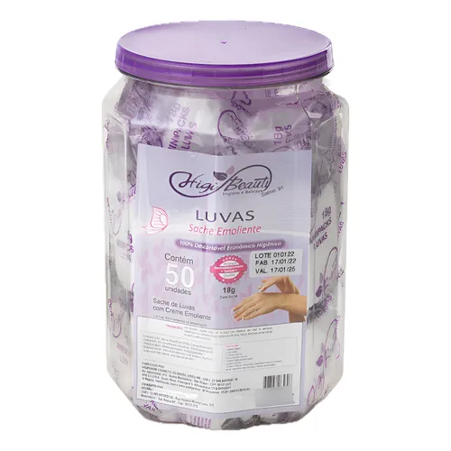 Pote Luvas Com Creme Emoliente Hidratante Kit Mani