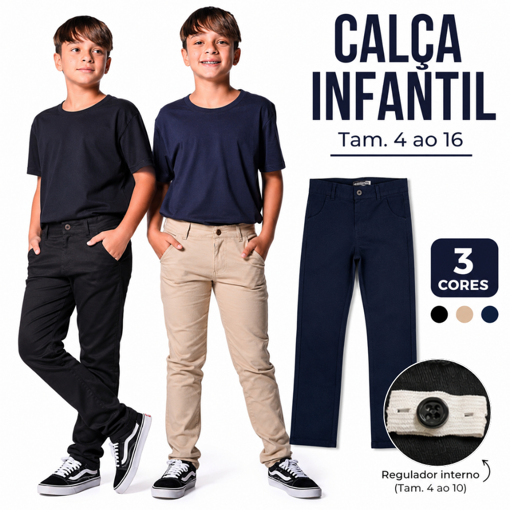 Calça Jeans Infantil Menino Masculina Juvenil Lyc