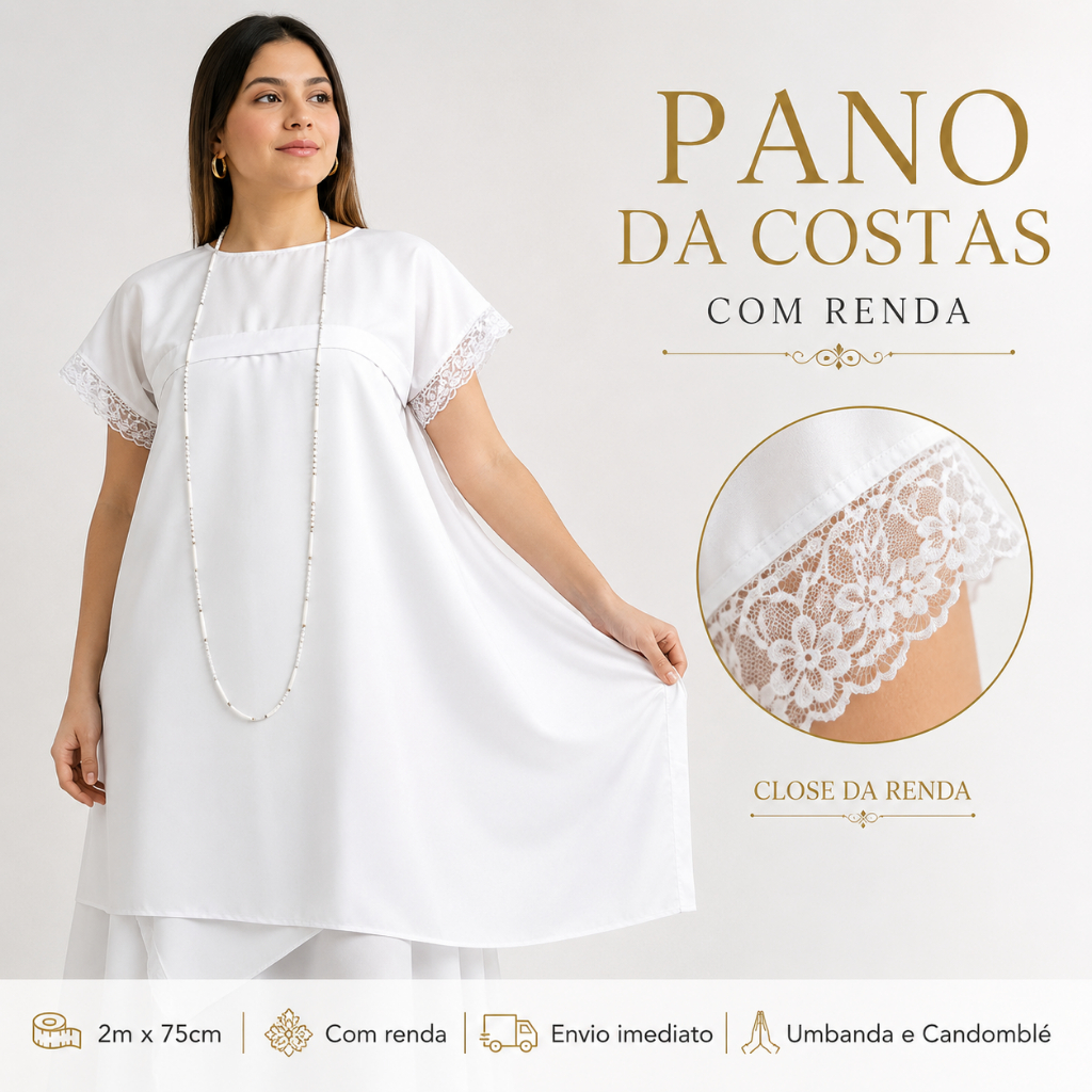 Pano da Costa Umbanda Candomblé Roupa de Santo Te