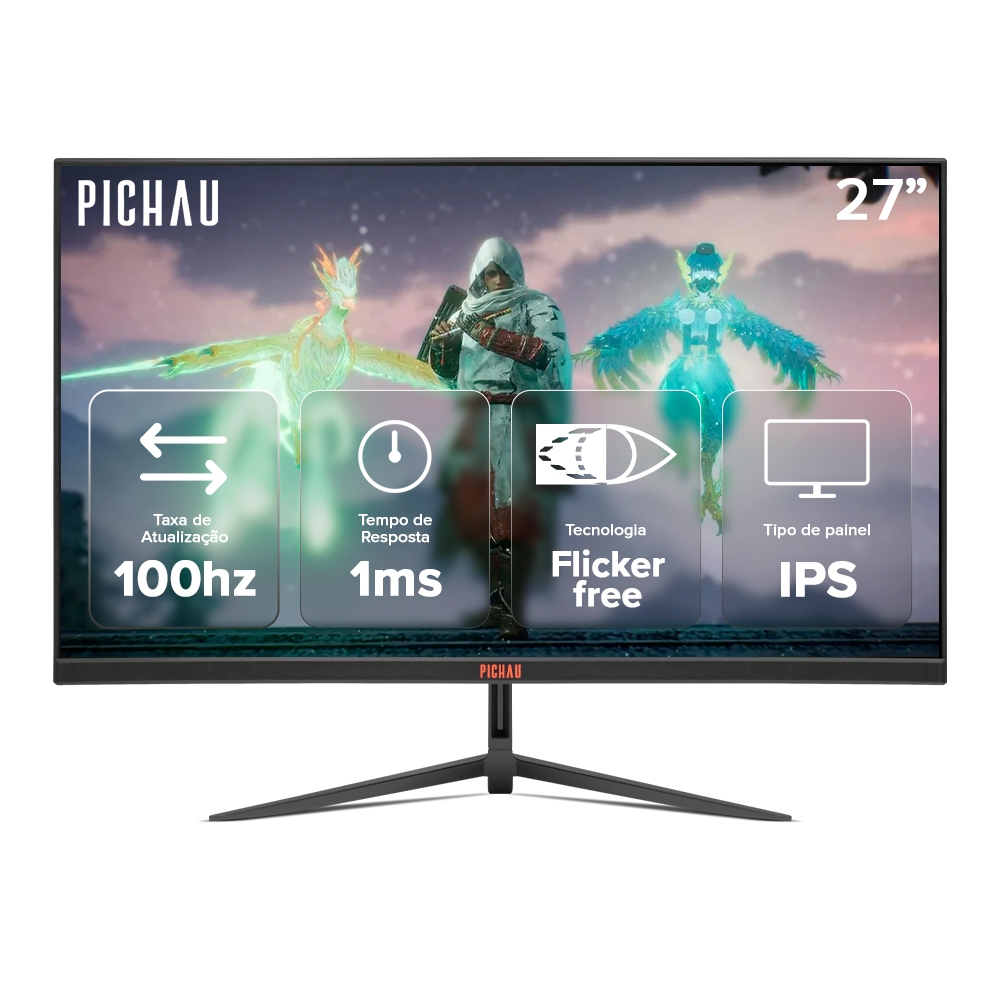 Monitor Gamer Pichau Athen V3S, 27 Pol, IPS, FHD, 