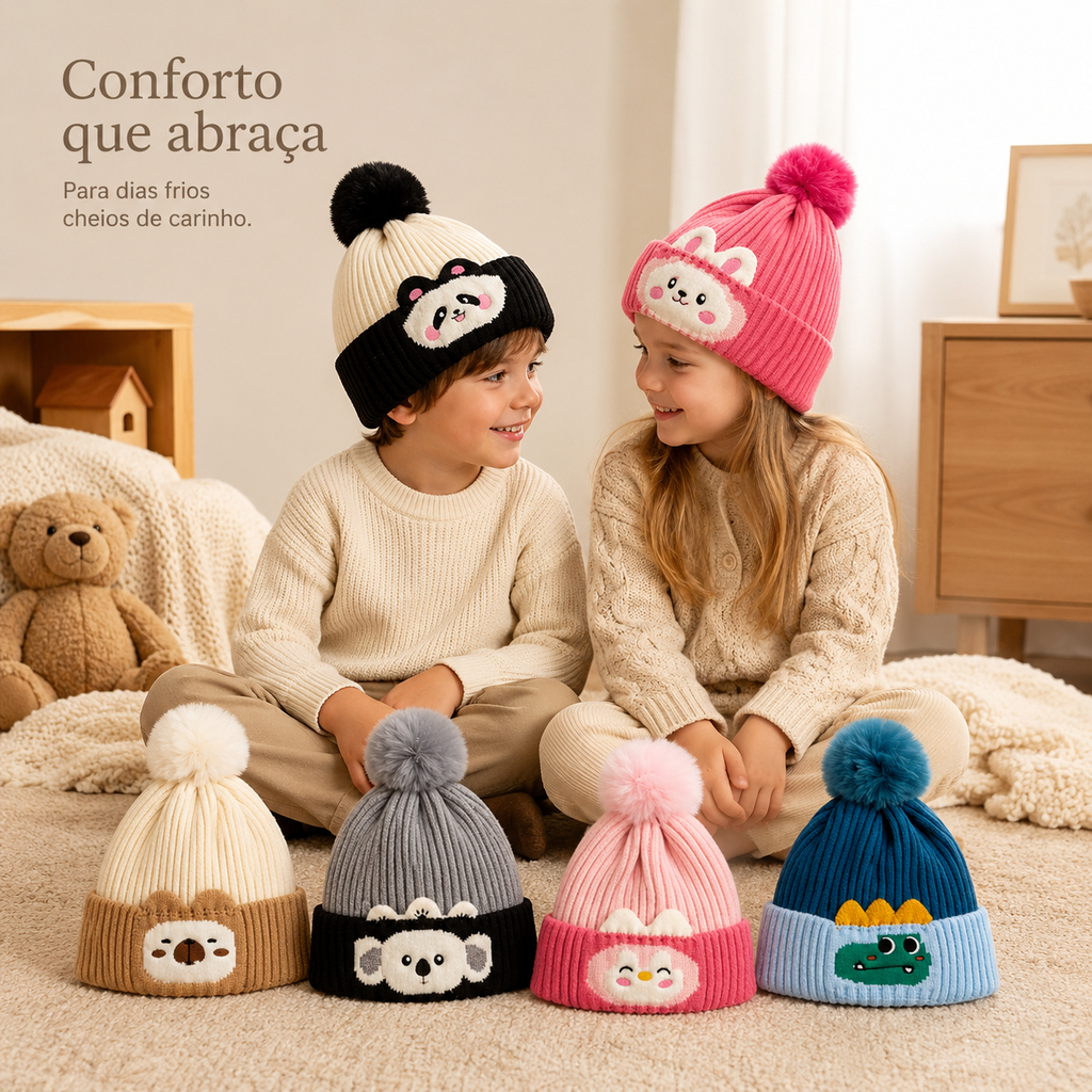 Gorro Touca Longo Infantil Menino Menina Tricotado