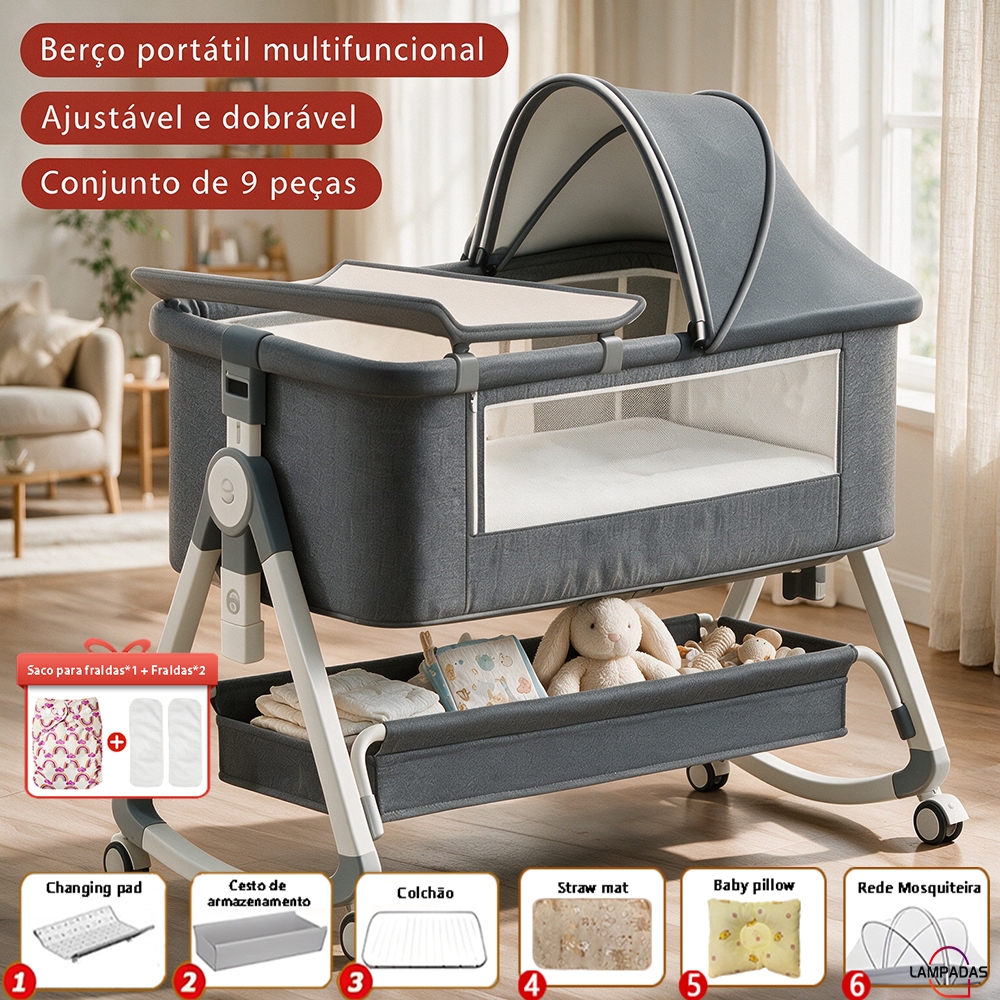 Berço Portátil Com Mosquiteiro Cama De Duas Cama