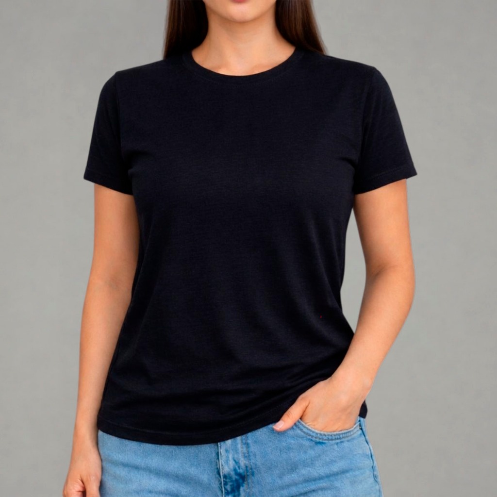 Camiseta Feminina Lisa 100% Algodão Premium Confo