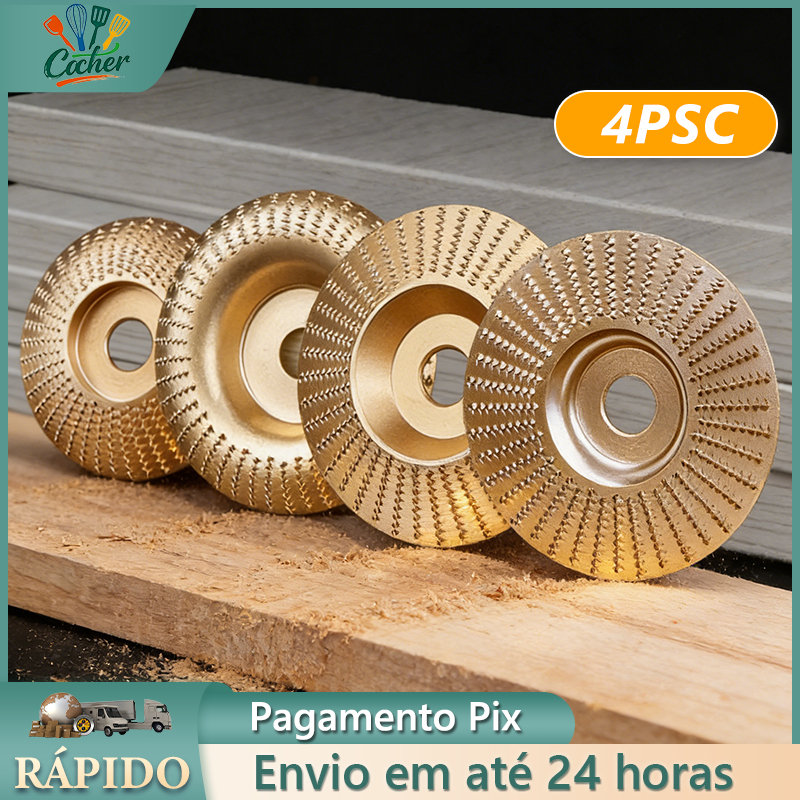 Kit 4 Disco De Desbaste Madeira para Esmerilhadeir