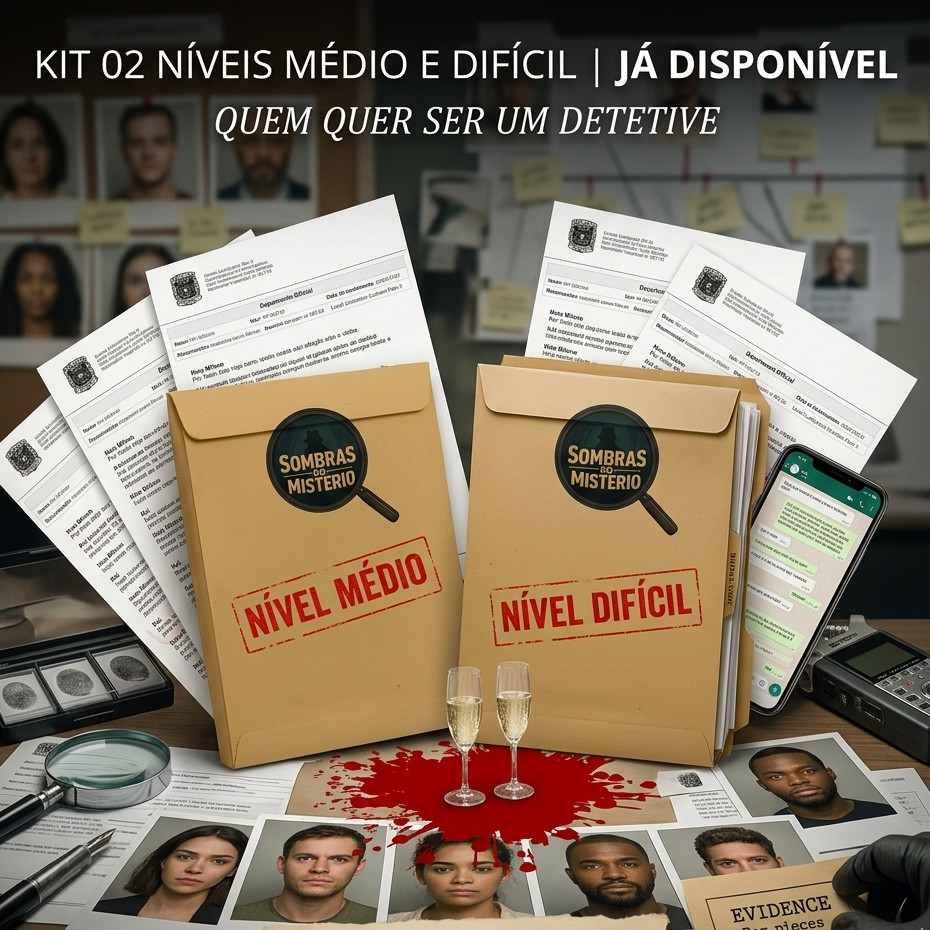 Kit 02 Jogos Detetive Resolva Investigação  Mist