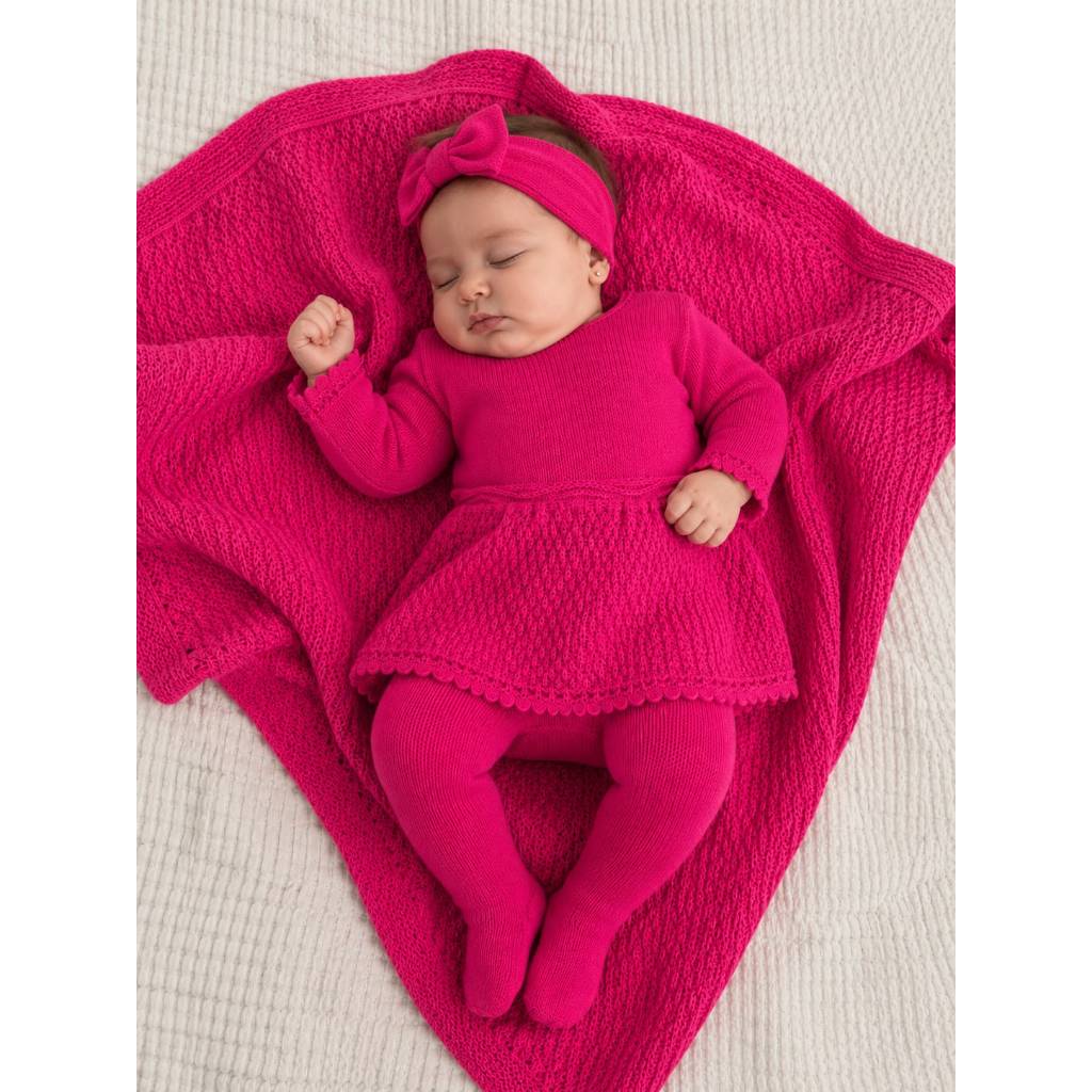 CONJUNTO SAIDA MATERNIDADE VESTIDO CALÇA E MANTA 