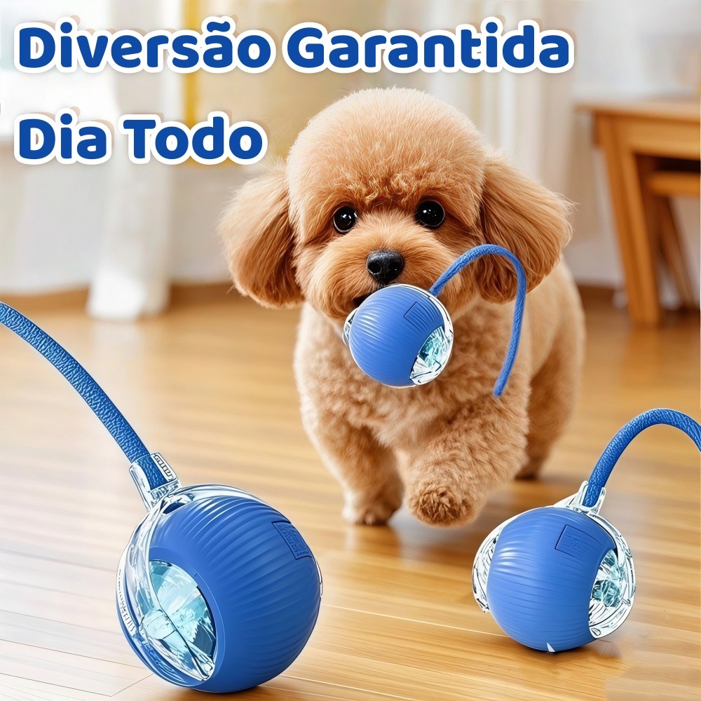 Bola Automática Interativa para Pets, Brinquedo c