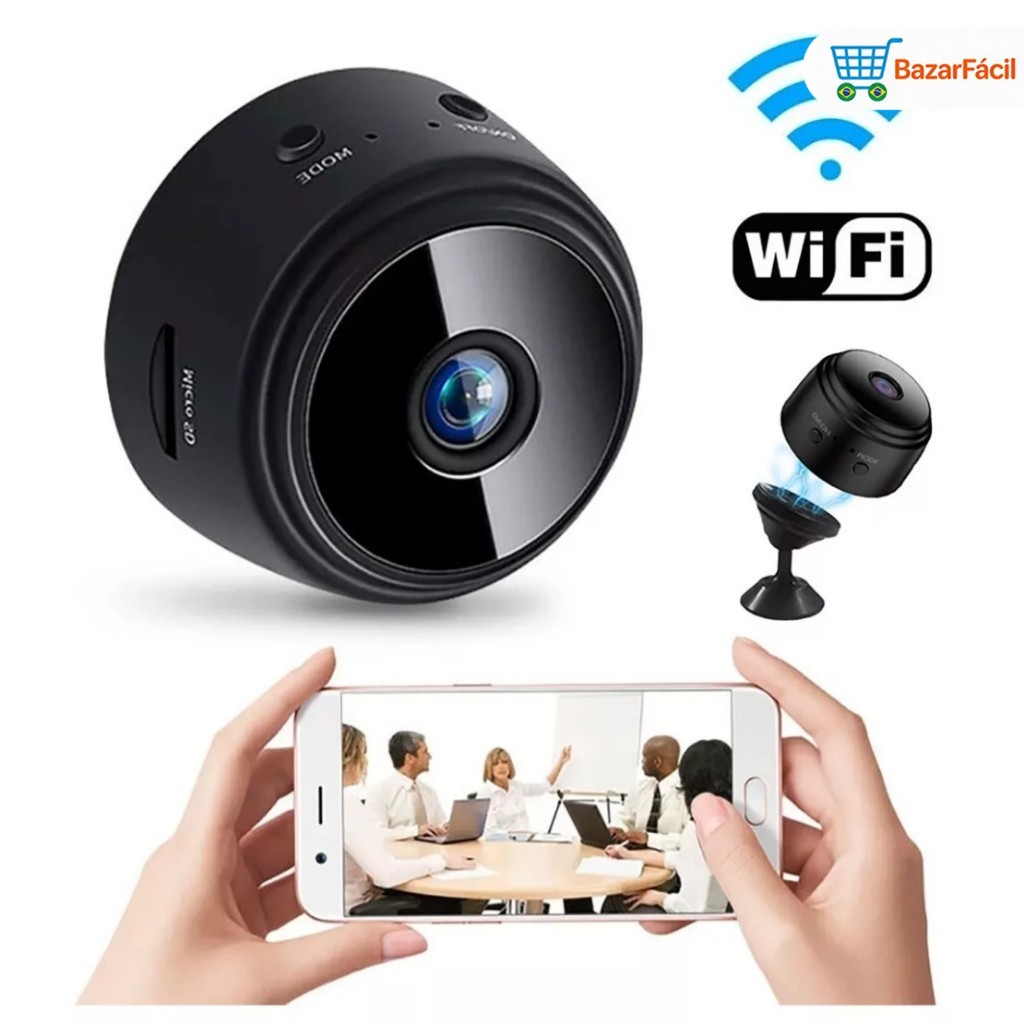 Câmera de Vigilância A9 1080P Wi-Fi Visão Notur