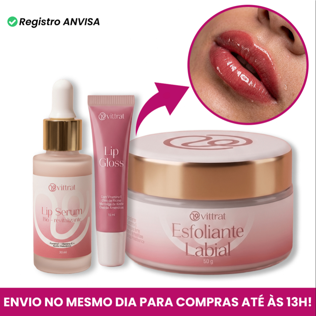 Kit Hydra Gloss Lips Vittrat Completo Tratamento L