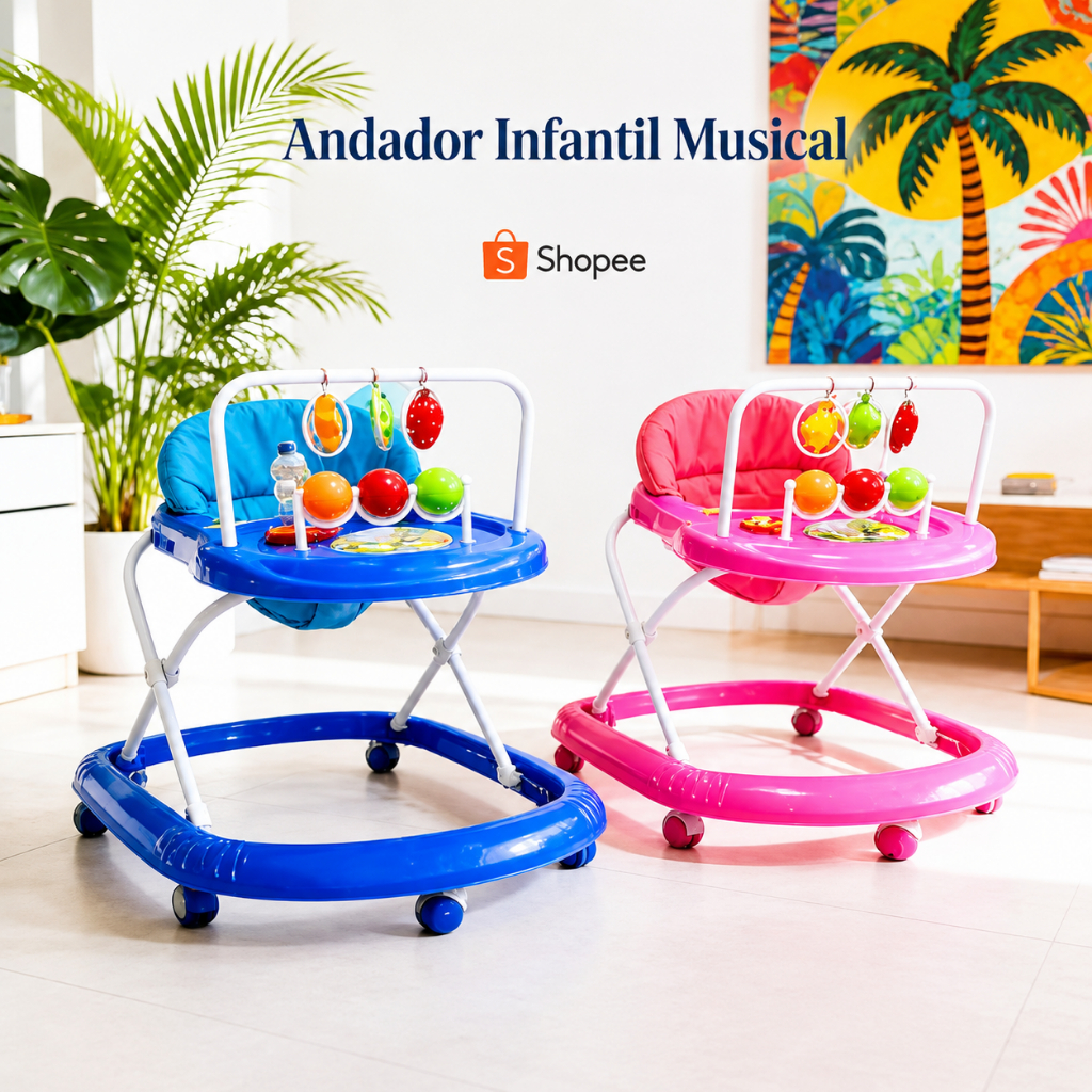 Andador Infantil Musical para bebês Menino e Meni