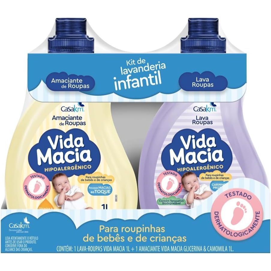 Kit 1 Lava Roupas 1L + 1 Amaciante Glicerina Camom
