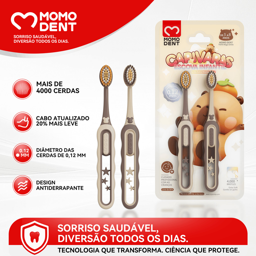MOMODENT Escova de Dente Infantil 3-8 Anos,4000+ C