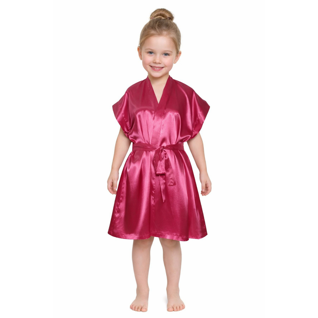 Robe de Cetim Pink infantil com Elastano  Menina |