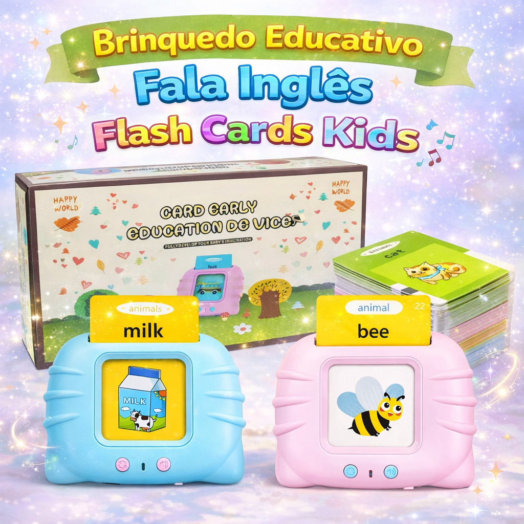Brinquedo Educativo Fala Inglês Flash Cards Kids 