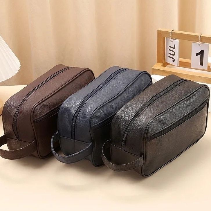Bolsa de higiene impermeável de PU unissex, bolsa
