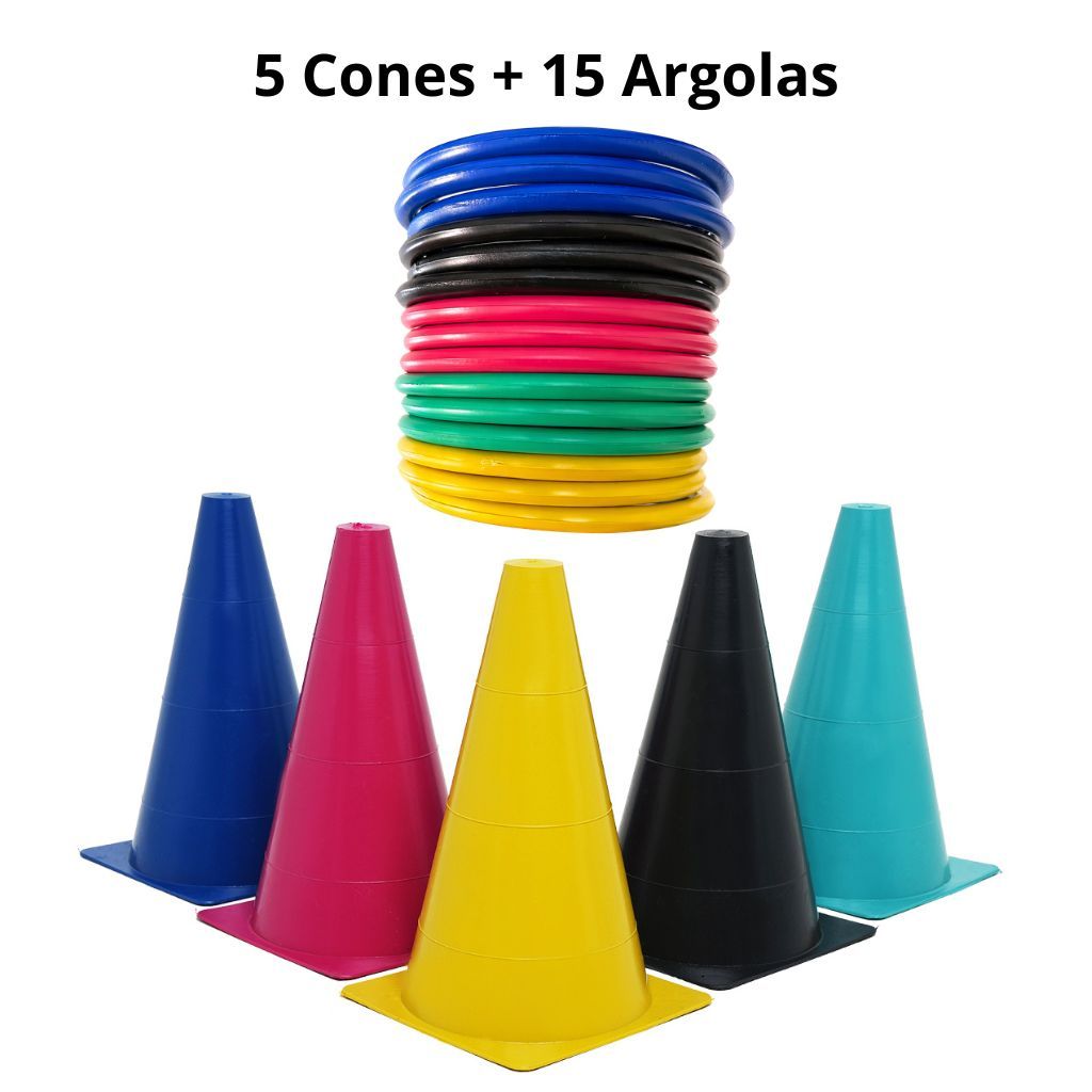 Kit Funcional Sensorial Cones + Argolas Coloridas 