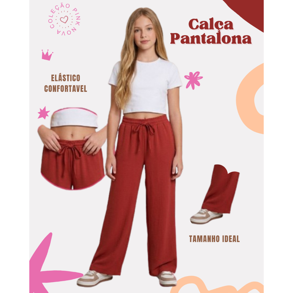 Pantalona Infantil Menina Juvenil Duna Confortáve