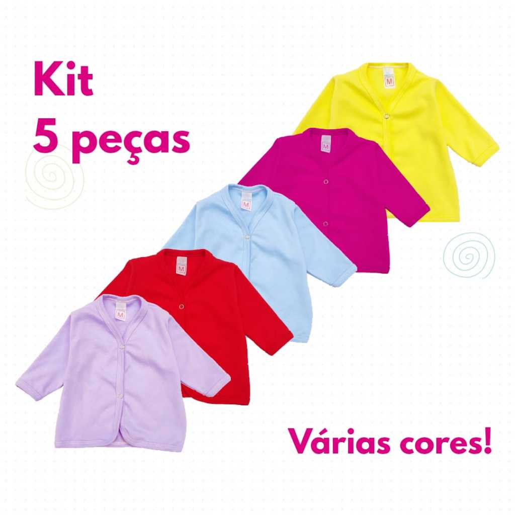 Kit 5 Casacos Infantil / Bebê ( Suedine 100% Algo