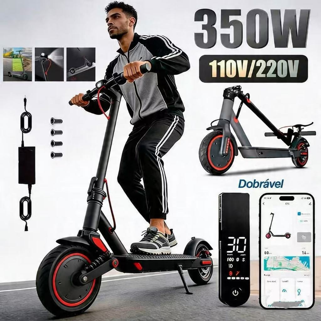 Patinete Elétrico Dobrável 350W | 3 Velocidades 