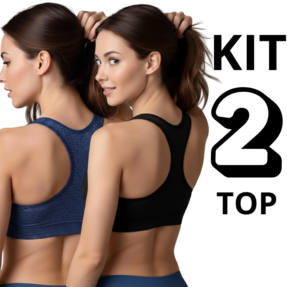 Kit 2 Top Feminino Zero Transparência Poliamida V