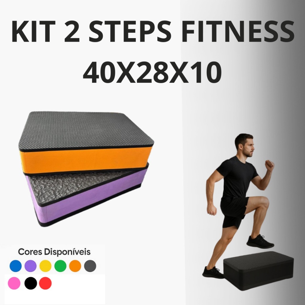 KIT 2 STEP ACADEMIA 40X28X10 EM EVA FITNESS ESPORT