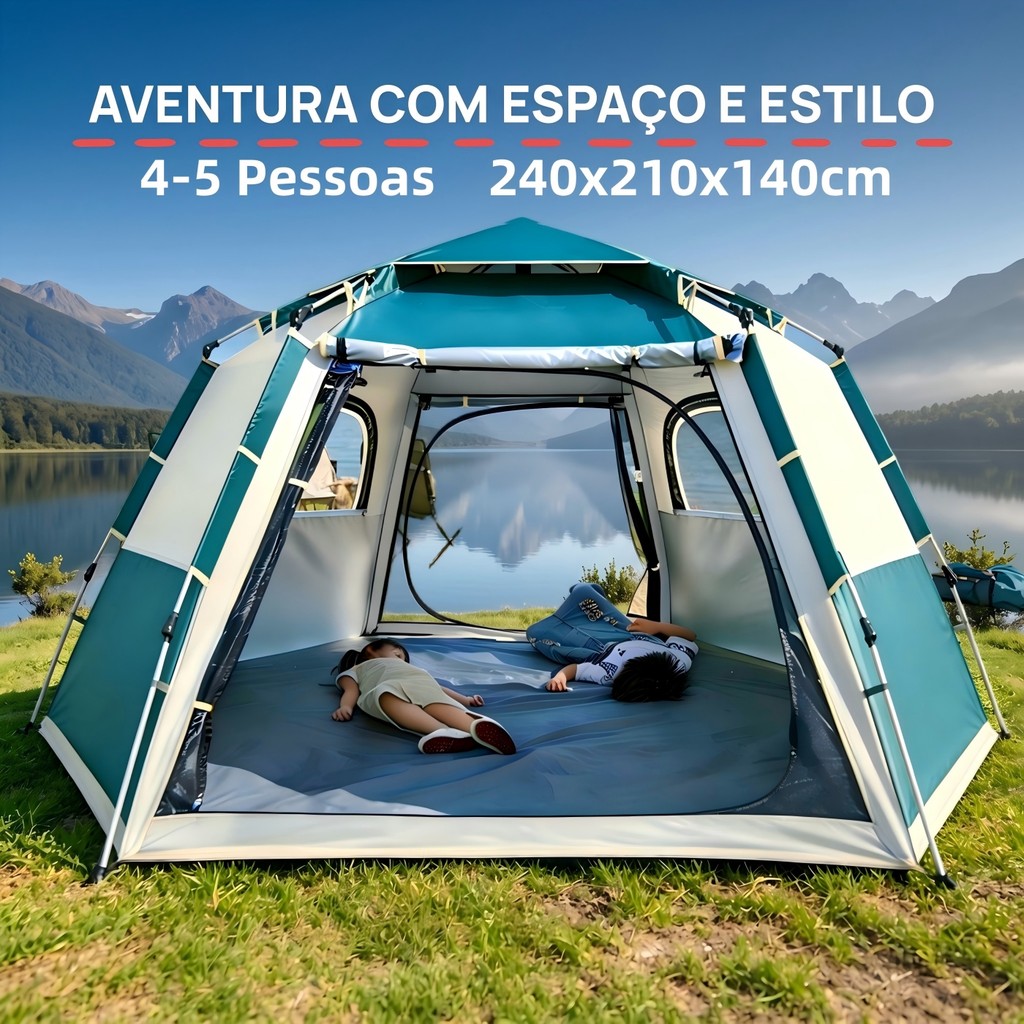 Barraca de Camping Automática 4-5 Pessoas 240x210