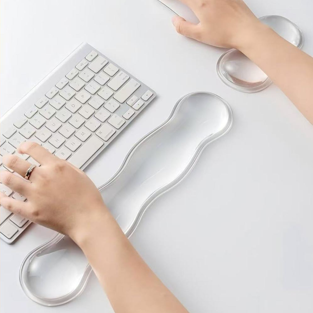 Apoio de Pulso Gel Transparente para Teclado e Mou