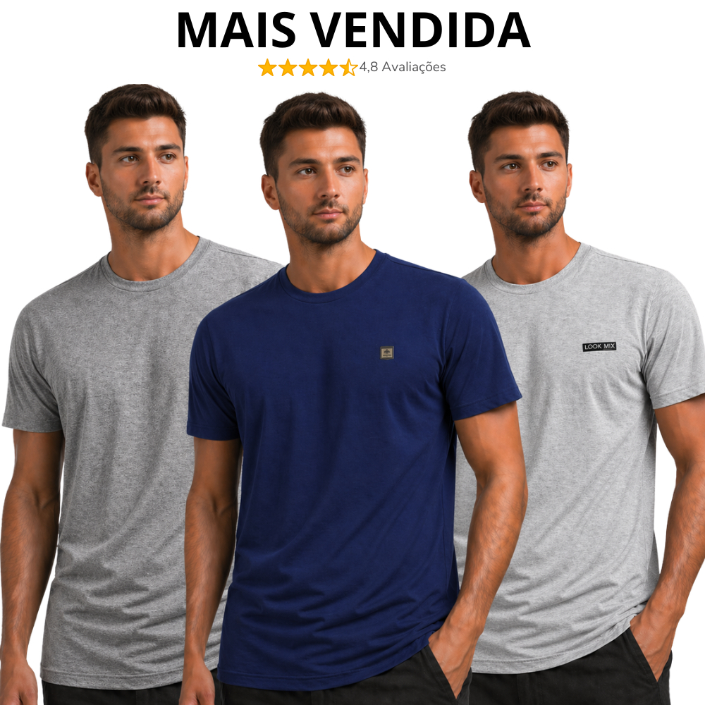 CAMISETA ADULTA MANGA CURTA APLIQUE CONFORT 30/1 1