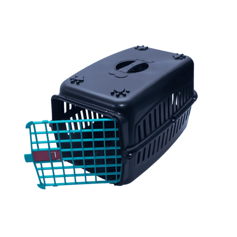 CAIXA DE TRANSPORTE PET N.1 PRETA COM A PORTA COLO