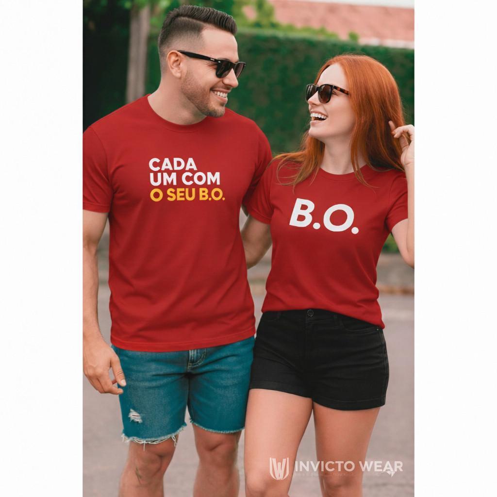 Kit 2 Camisetas Casal Carnaval cada  Um Com Seu BO