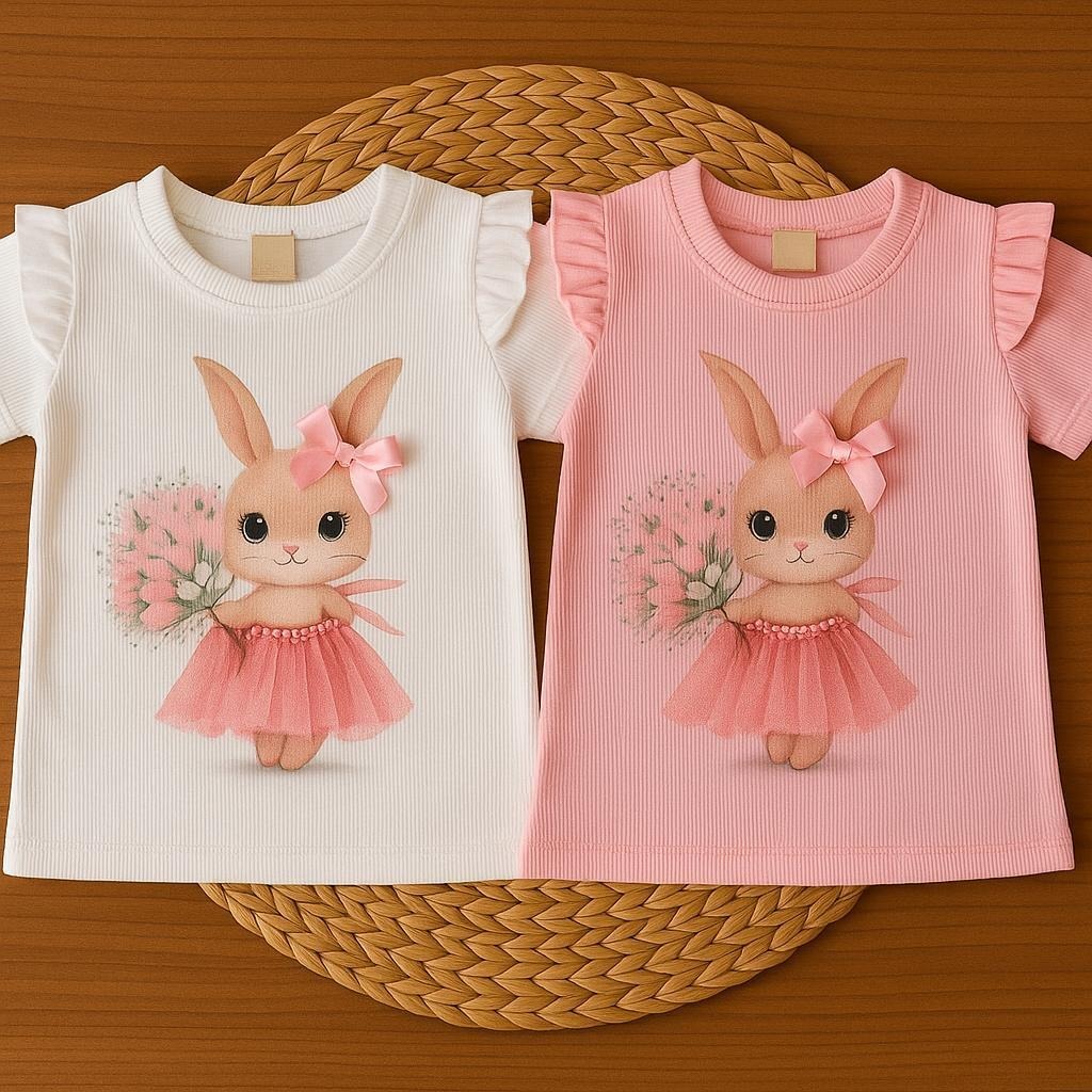 Blusa infantil da coelhinha verao – TAM 4/12