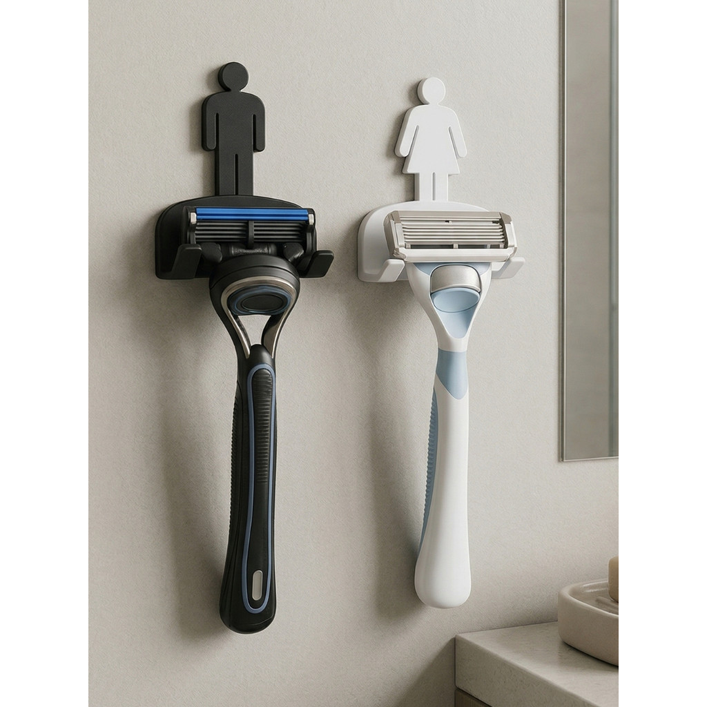 Kit 2 Suporte Gillette Parede Fita 3M Porta Barbea