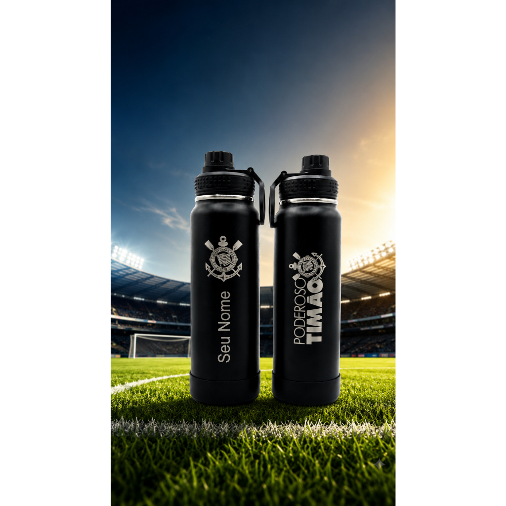 Garrafa Térmica 800ml  Personalizada frente e ver