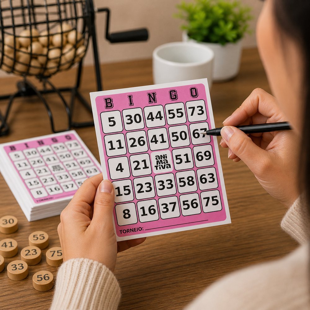 Cartela para jogo de bingo com 96 Folhas com núme