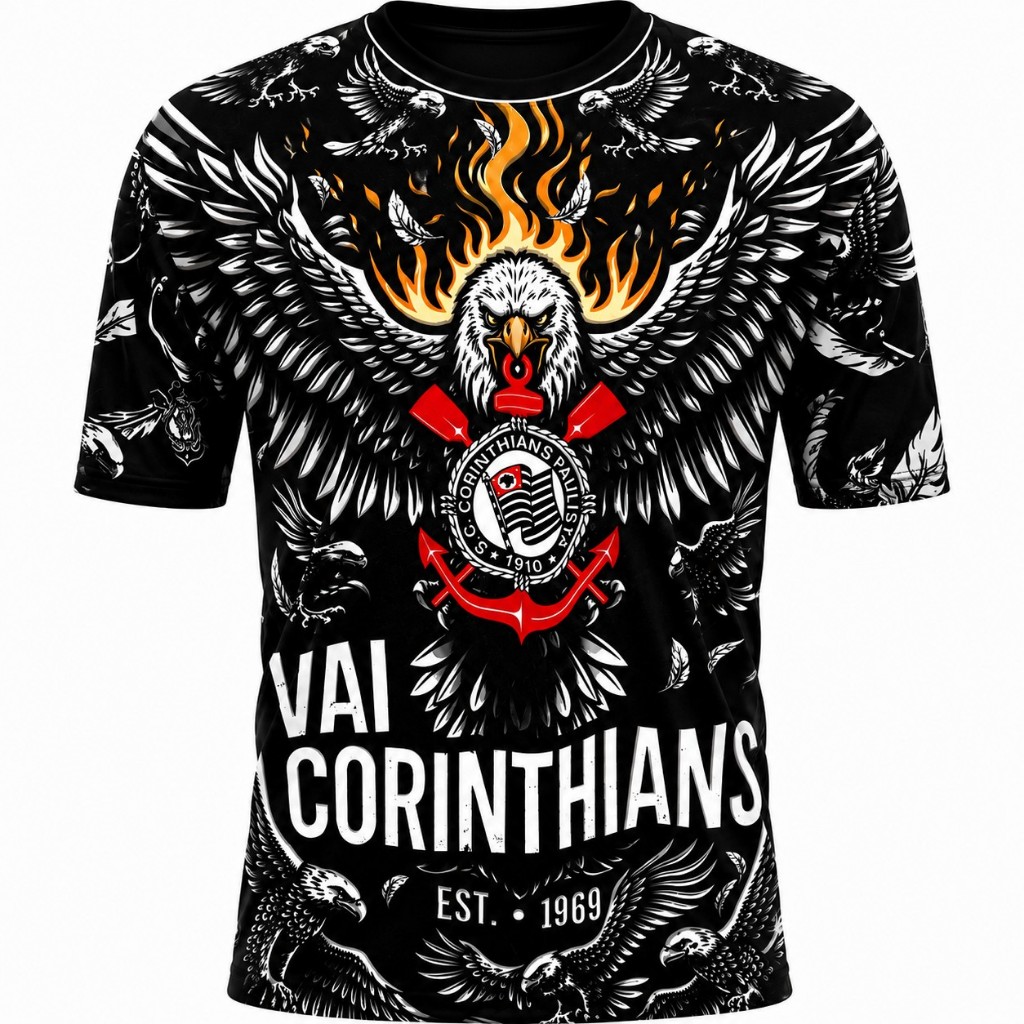 Camisa Torcida Futebol Peita do Timão Gaviões da